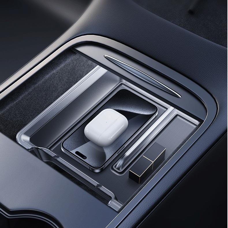 Luminous Center Console Storage Organizer for Model Y Juniper / Model 3 Highland (2PCS)