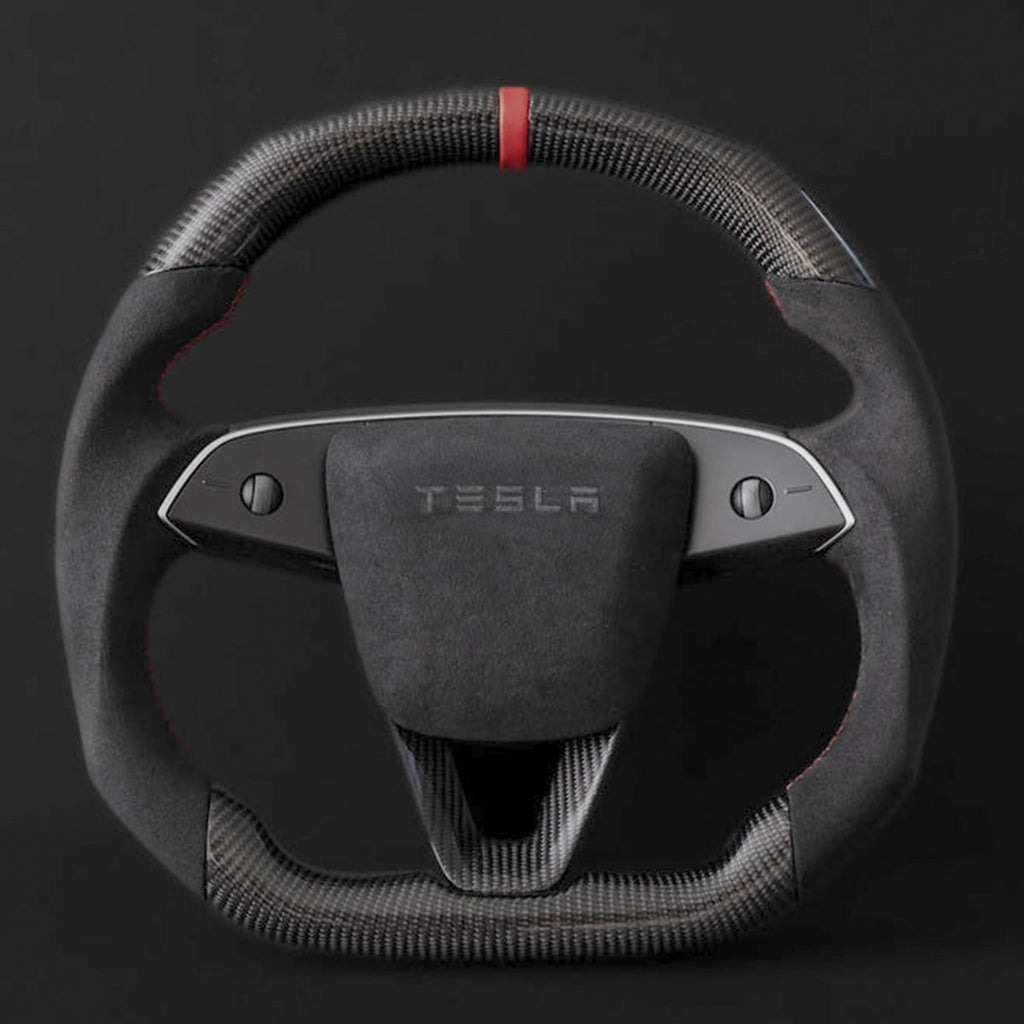 Sport Carbon Fiber Steering Wheel for Model 3 Highland/Model Y Juniper - Teskay