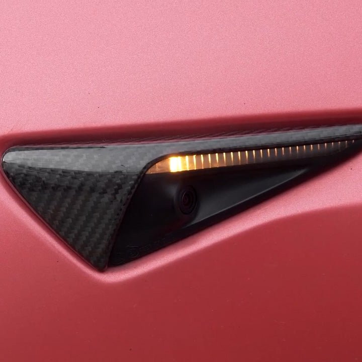 Model 3/S/Y/X Carbon Fiber Side Camera Turn Signal Cover - Teskay