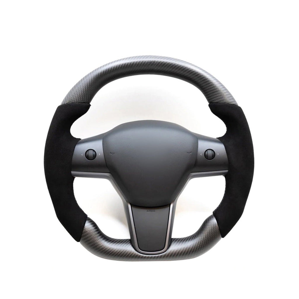 Alcantara Carbon Fiber Steering Wheel for Tesla Model 3 / Y  - Teskay