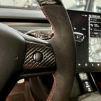 Round Suede Steering Wheel for Model 3 / Y - Teskay