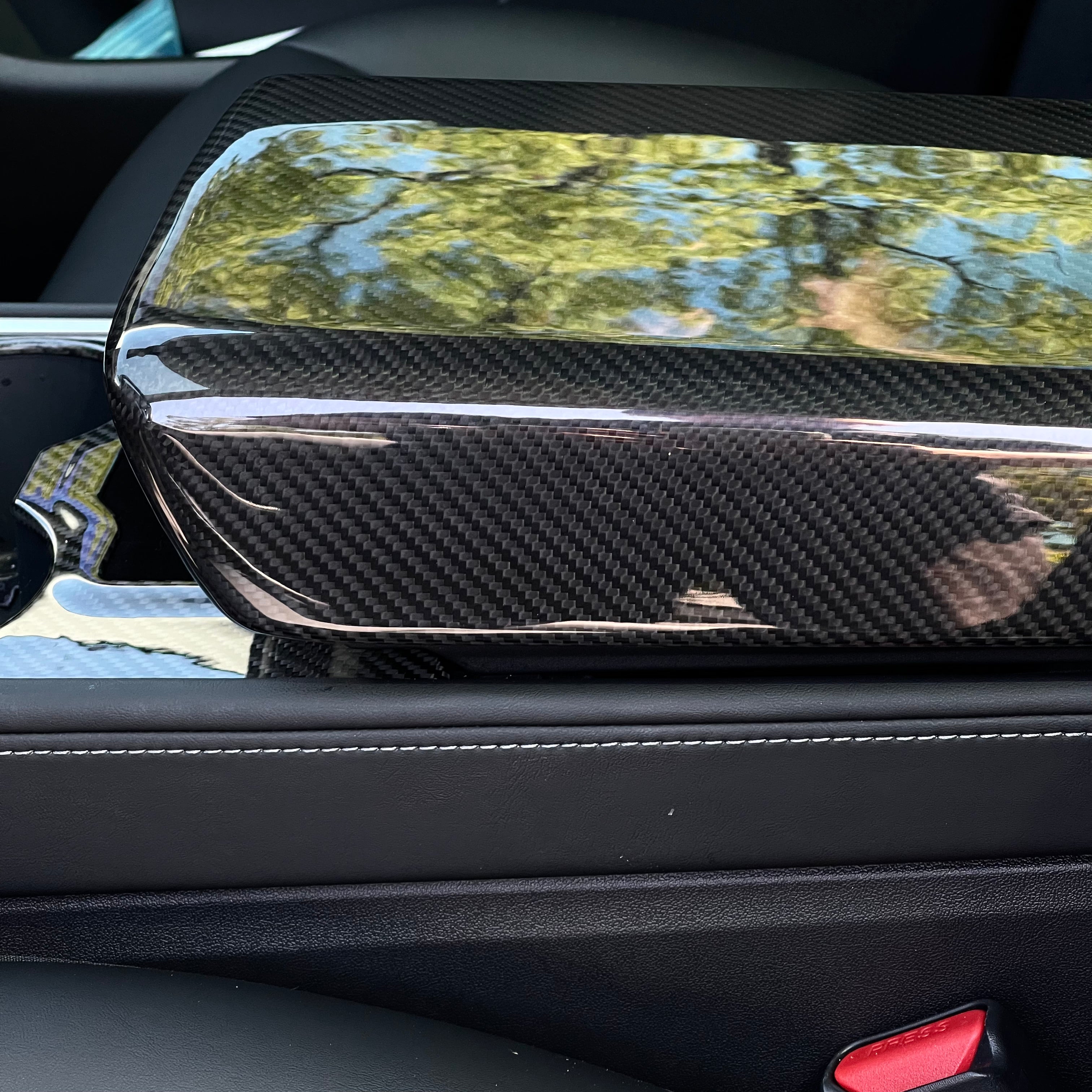 Dry Carbon Fiber Armrest Cover for Tesla Model 3/Y - Teskay