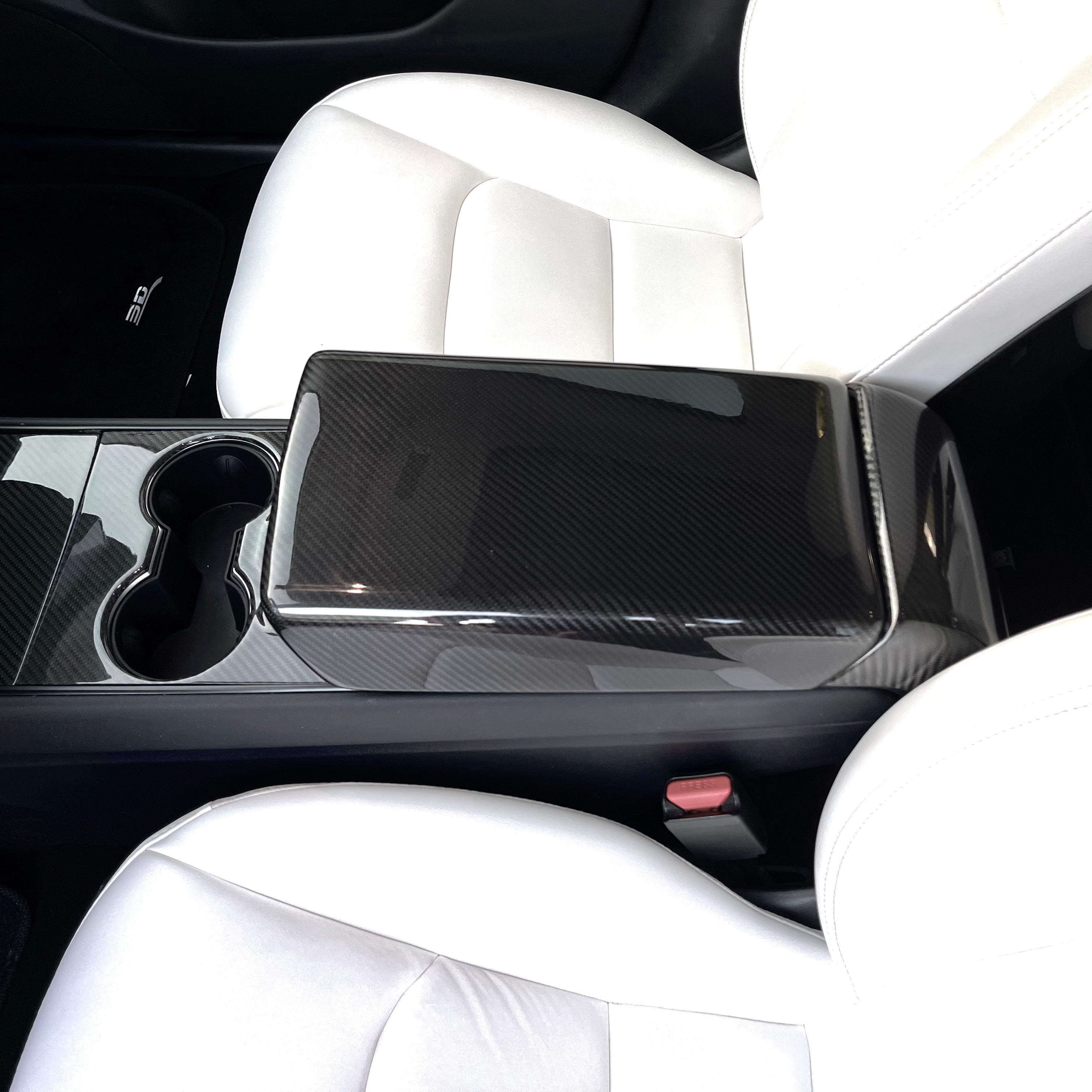 Dry Carbon Fiber Armrest Cover for Tesla Model 3/Y - Teskay