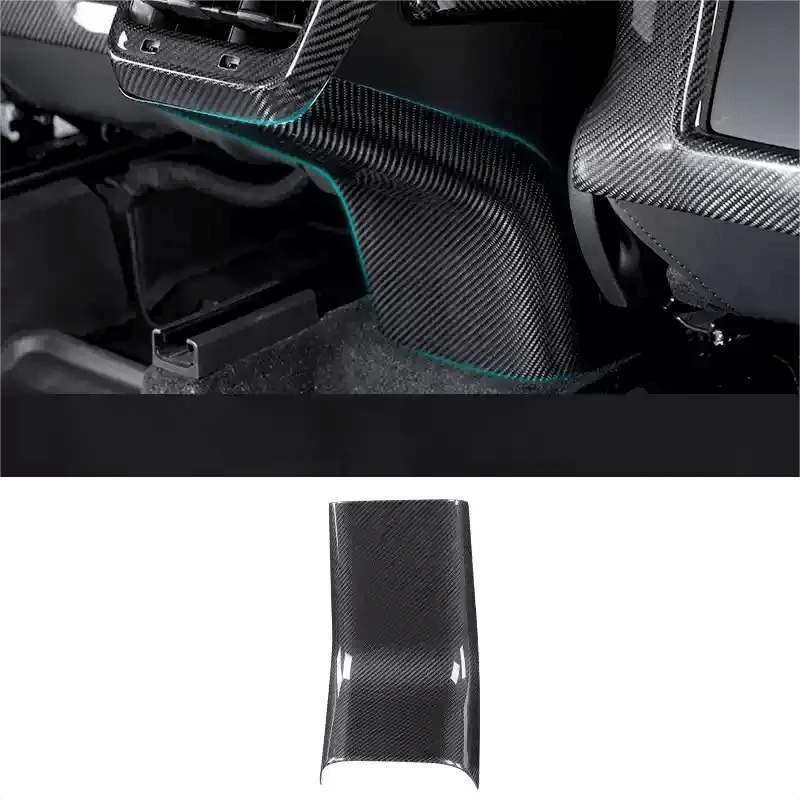 Carbon Fiber Backseat Center Console Base Cap for Tesla Model 3/Y - Teskay
