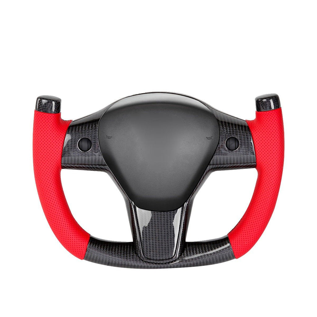 Modify Carbon Fiber Yoke-Style Steering Wheel for Tesla Model 3 / Y - Teskay