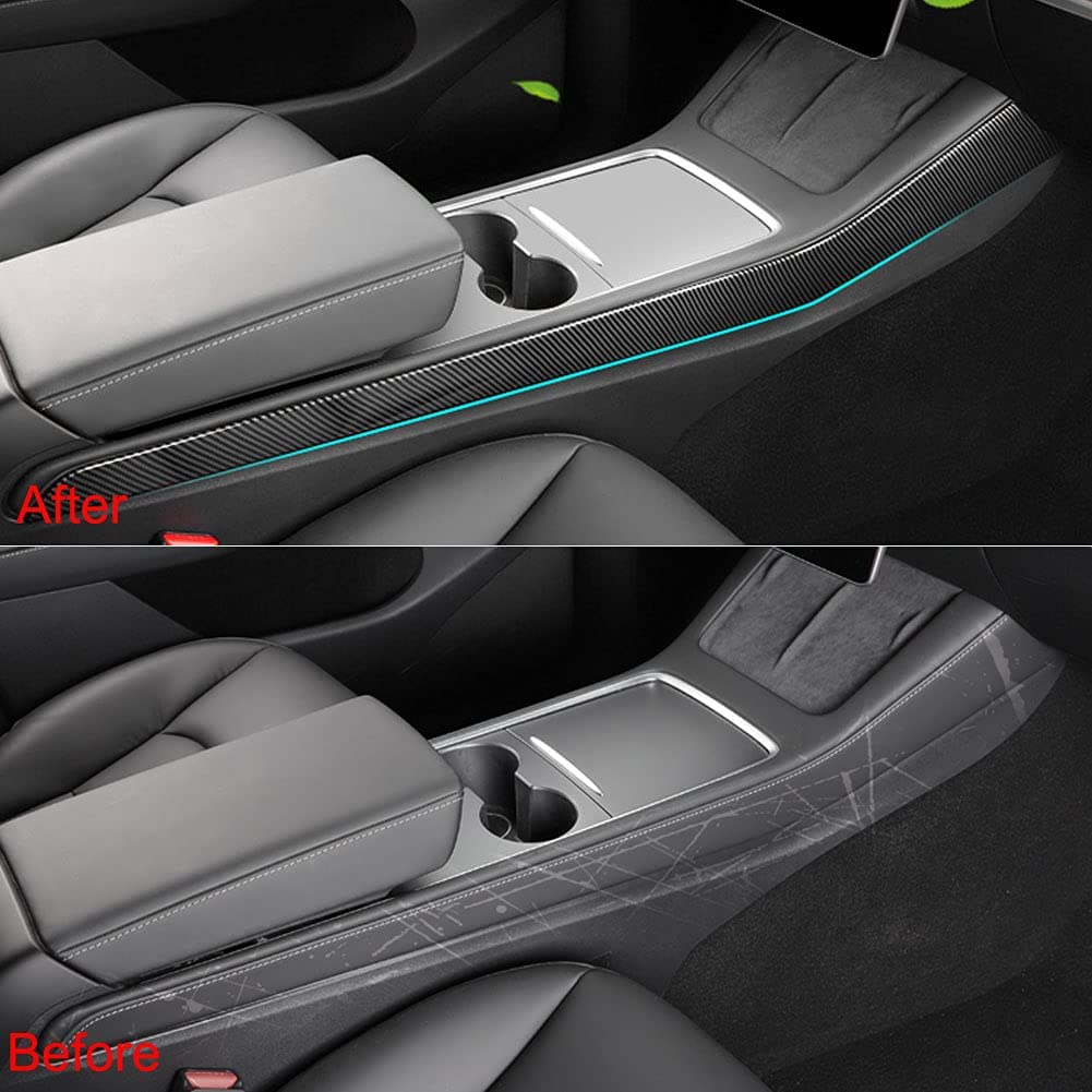 Carbon Fiber Center Console Side Trim for Tesla Model 3/Y - Teskay