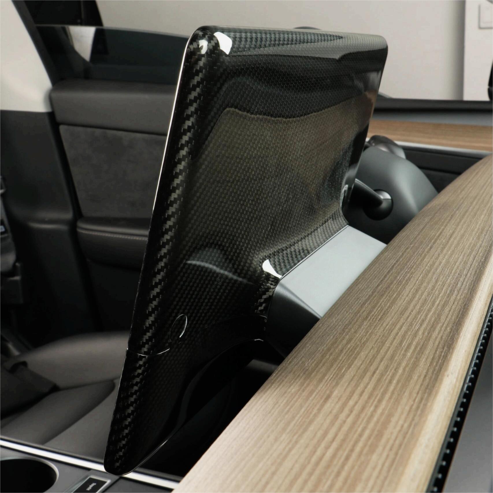 Carbon Fiber Display Cover for Tesla Model 3/Y - Teskay