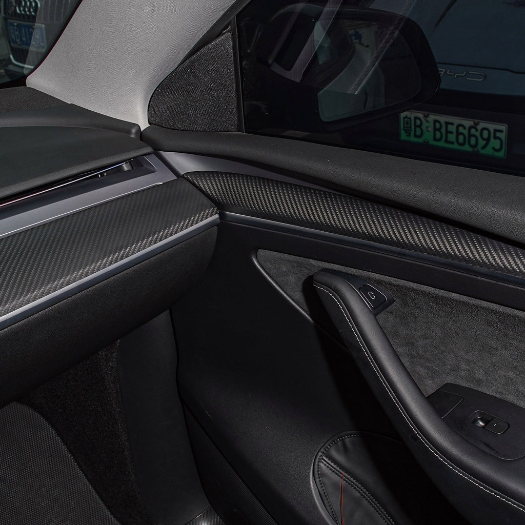 Tesla Model 3/Y Carbon Fiber Door Panel Trim (2pcs) - Teskay
