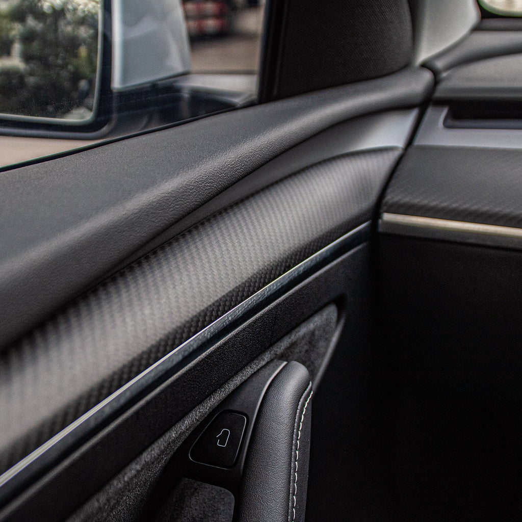 Tesla Model 3/Y Carbon Fiber Door Panel Trim (2pcs) - Teskay