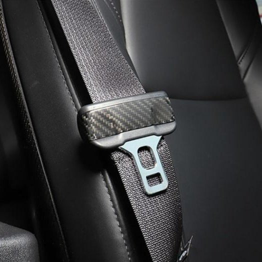 Tesla Model 3/Y Carbon Fiber Seat Belt Buckle Covers (2pcs) - Teskay