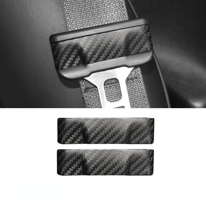 Tesla Model 3/Y Carbon Fiber Seat Belt Buckle Covers (2pcs) - Teskay