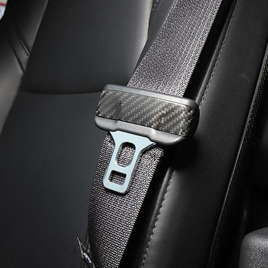 Tesla Model 3/Y Carbon Fiber Seat Belt Buckle Covers (2pcs) - Teskay