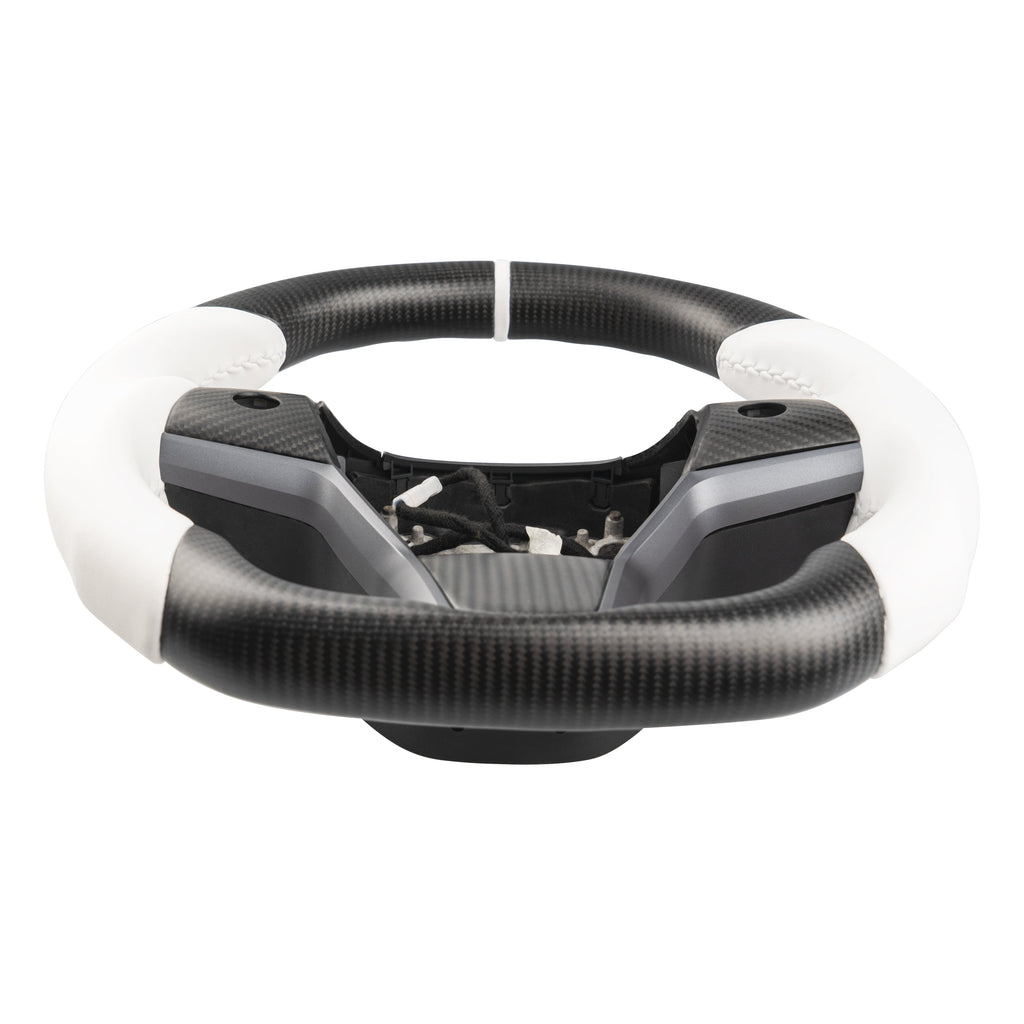 Sport Round Carbon Fiber Steering Wheel for Tesla Model 3/Y - Teskay