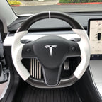 Sport Round Carbon Fiber Steering Wheel for Tesla Model 3/Y - Teskay