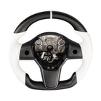 Sport Round Carbon Fiber Steering Wheel for Tesla Model 3/Y - Teskay