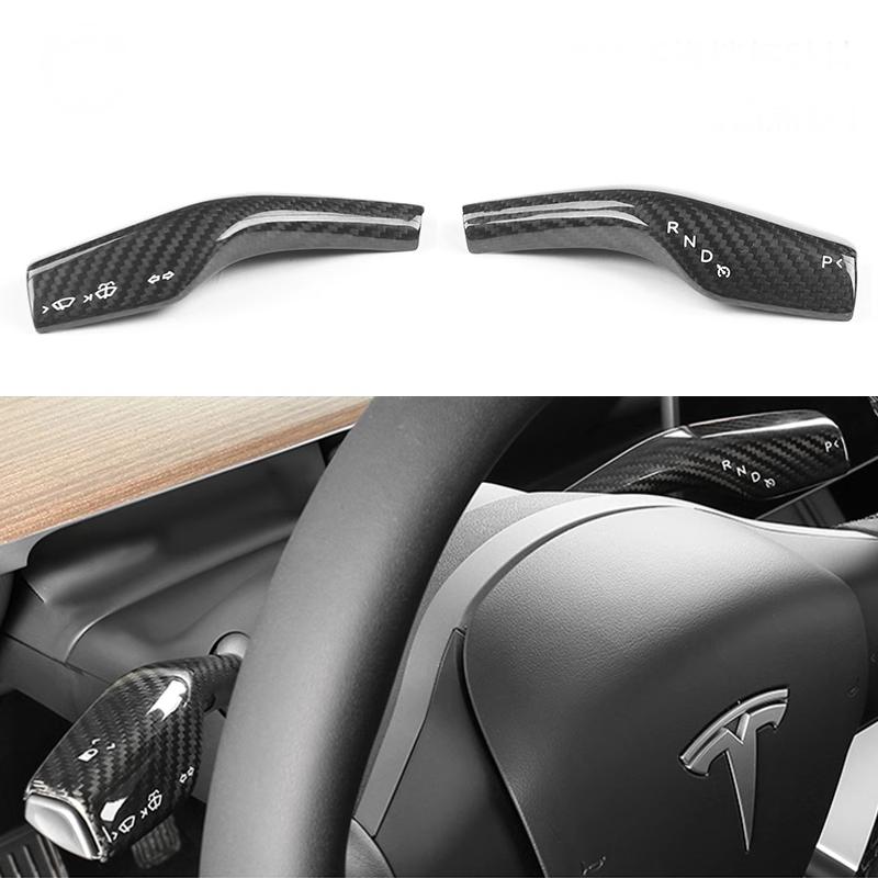 Model 3/Y Dry Carbon Fiber Stalk Turn Signal Covers - Teskay