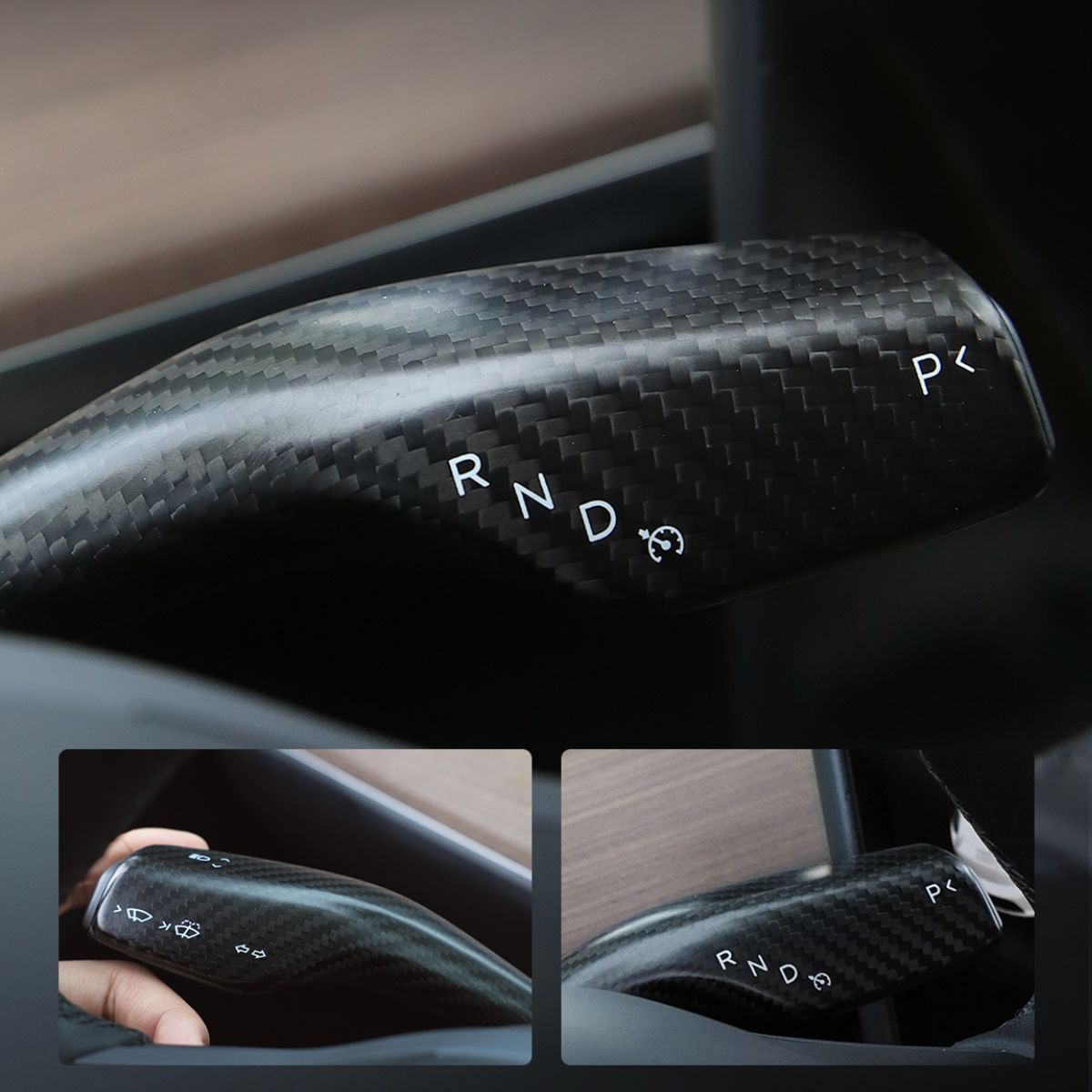 Model 3/Y Dry Carbon Fiber Stalk Turn Signal Covers - Teskay