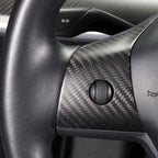 Carbon Fiber Steering Wheel Center Trim Cover for Tesla Model 3/Y  - Teskay