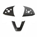Carbon Fiber Steering Wheel Center Trim Cover for Tesla Model 3/Y Matte Carbon Fiber
