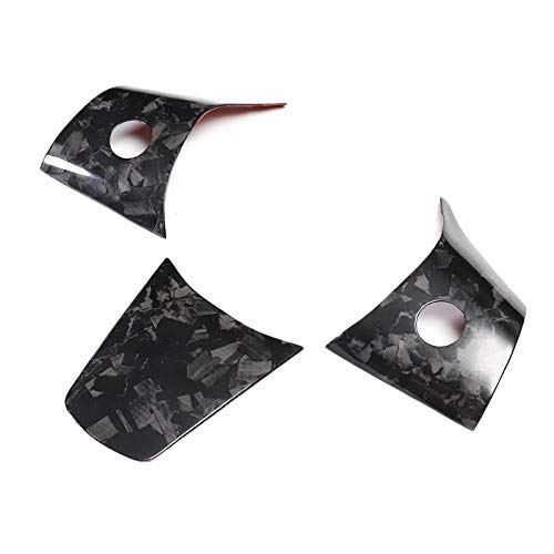 Carbon Fiber Steering Wheel Center Trim Cover for Tesla Model 3/Y Model 3 2017-2023 & Model Y 2020-2024 Forged Carbon Fiber