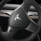 Carbon Fiber Steering Wheel Center Trim Cover for Tesla Model 3/Y  - Teskay