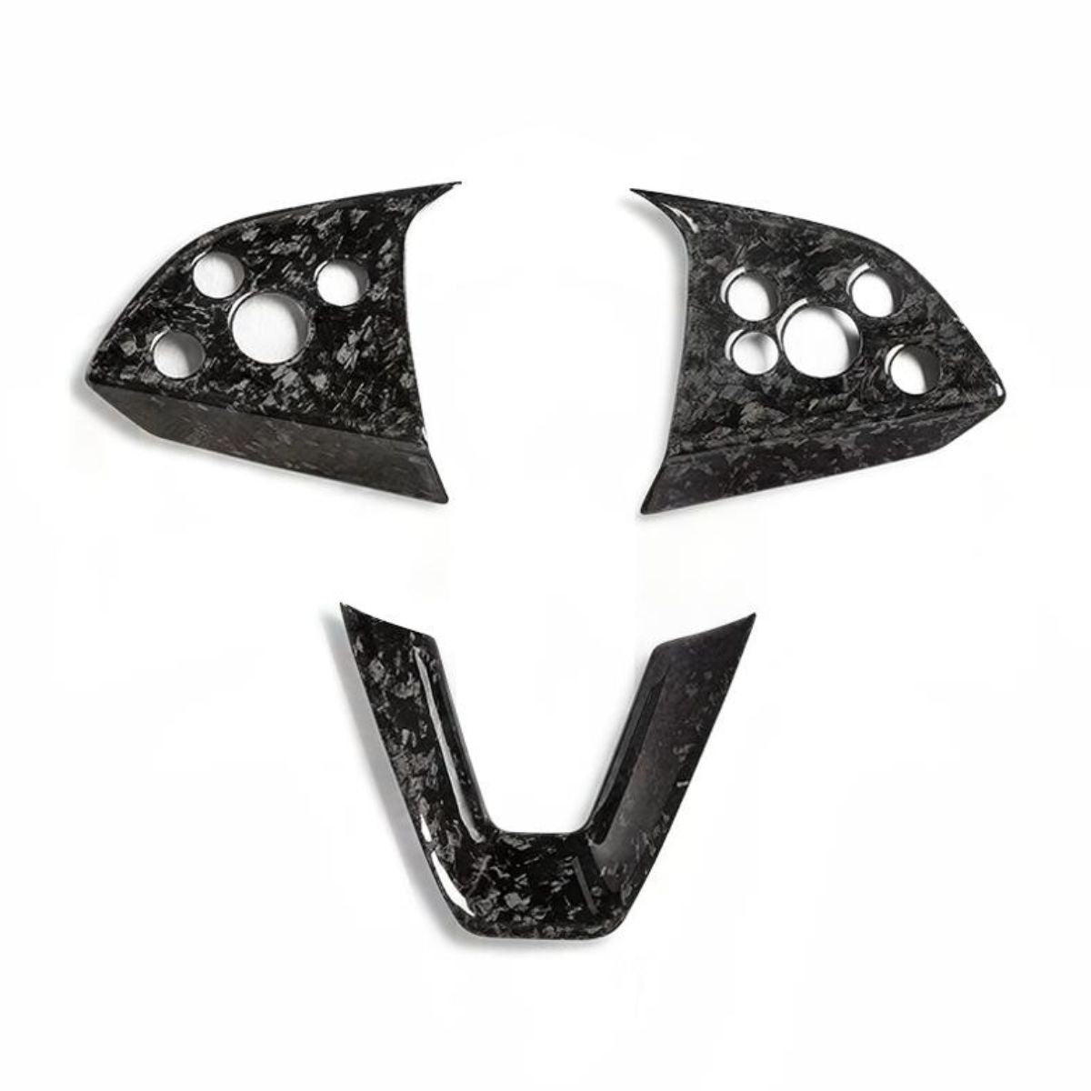 Carbon Fiber Steering Wheel Center Trim Cover for Tesla Model 3/Y Model 3 Highland 2024+ Forged Carbon Fiber