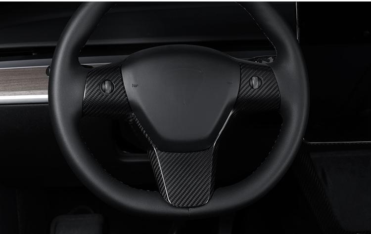 Carbon Fiber Steering Wheel Patch for Tesla Model 3/Y - Teskay