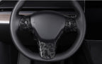 Carbon Fiber Steering Wheel Patch for Tesla Model 3/Y - Teskay