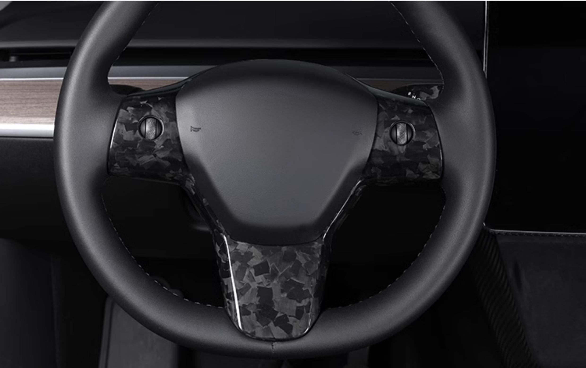 Carbon Fiber Steering Wheel Patch for Tesla Model 3/Y - Teskay
