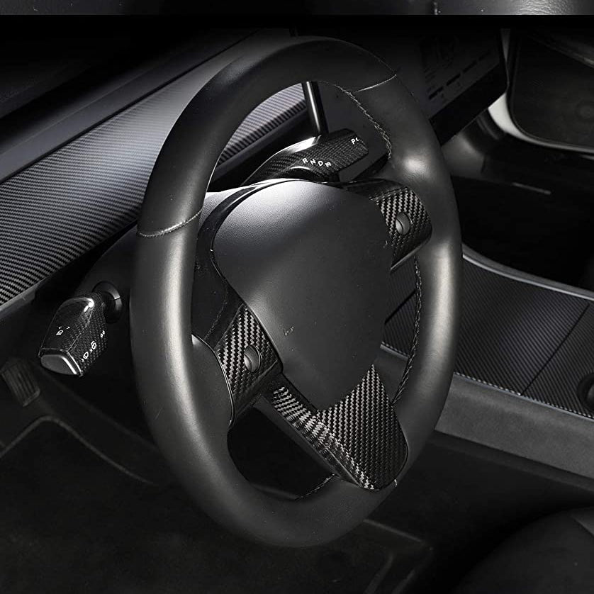 Carbon Fiber Steering Wheel Patch for Tesla Model 3/Y - Teskay