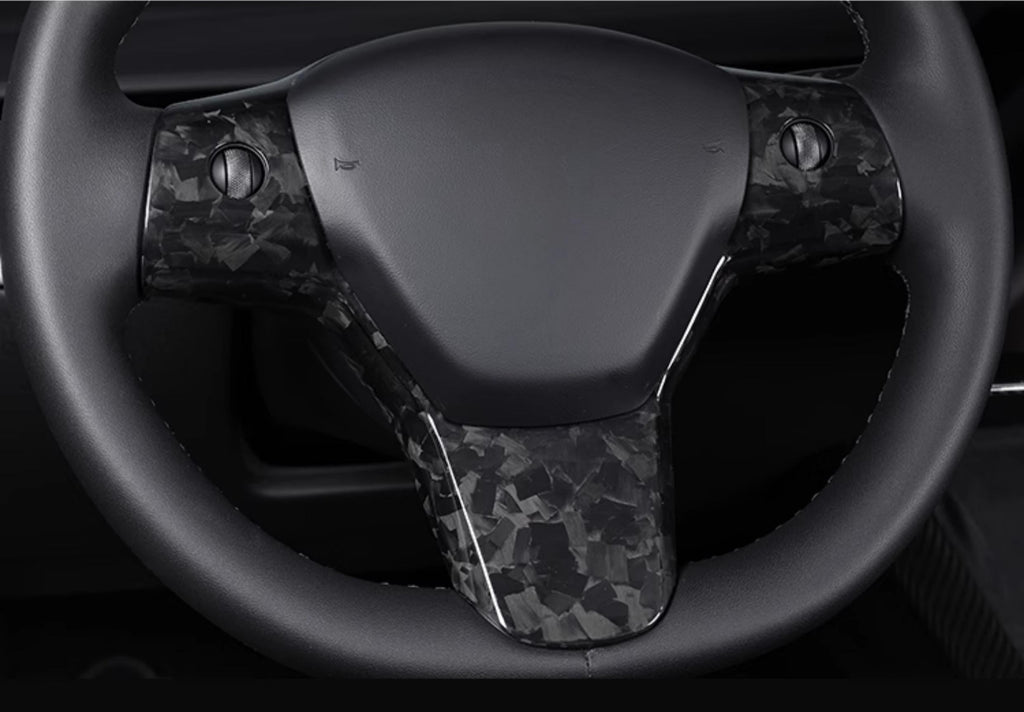 Carbon Fiber Steering Wheel Patch for Tesla Model 3/Y - Teskay