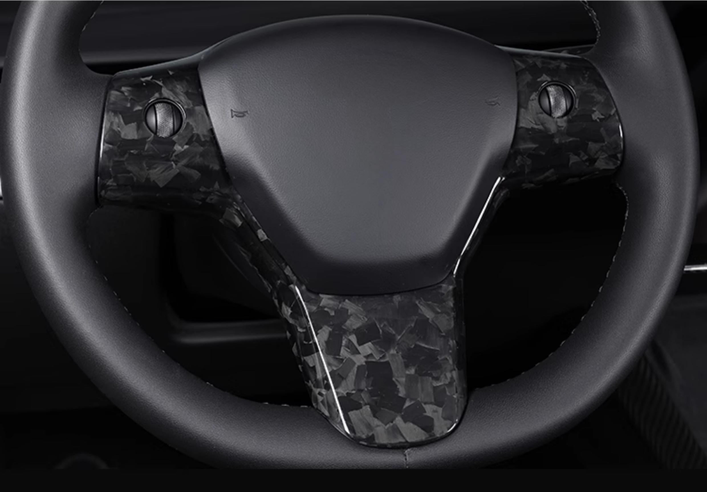 Carbon Fiber Steering Wheel Patch for Tesla Model 3/Y - Teskay