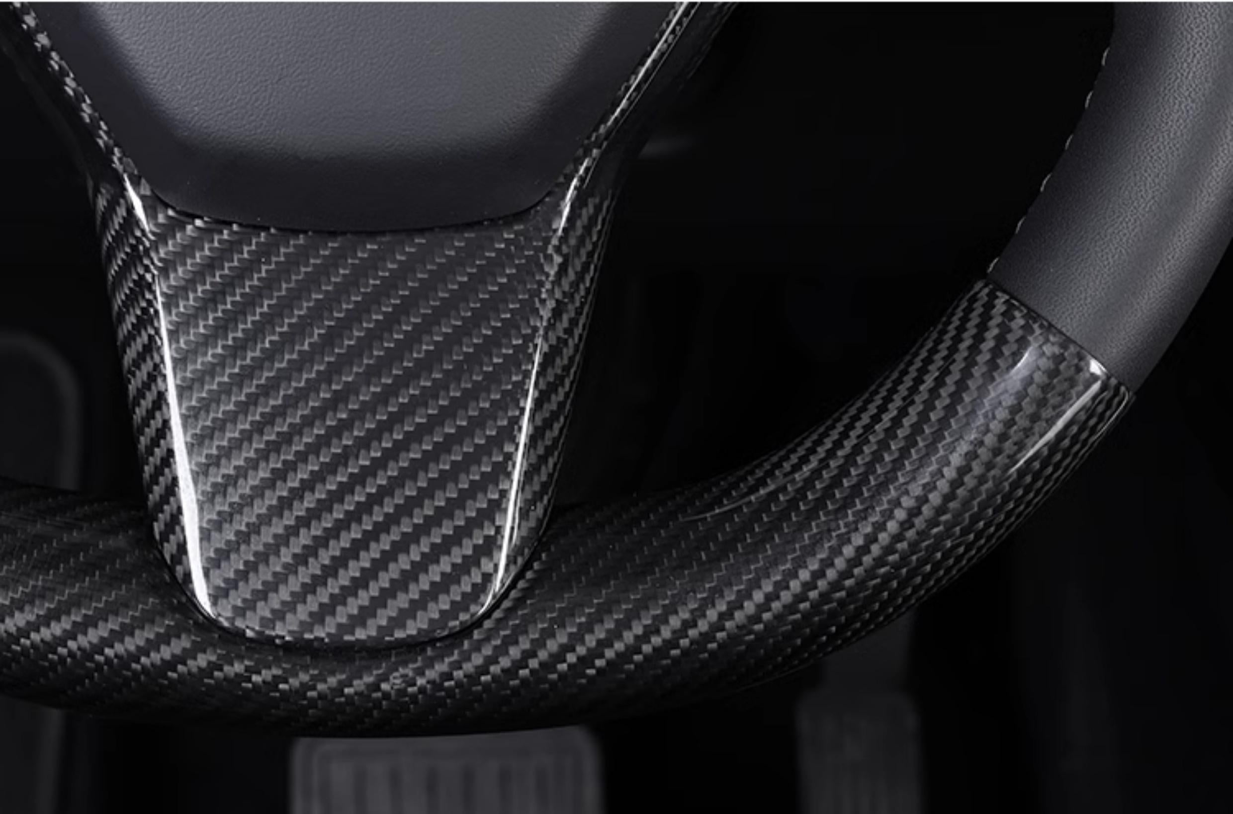 Carbon Fiber Steering Wheel Patch for Tesla Model 3/Y - Teskay