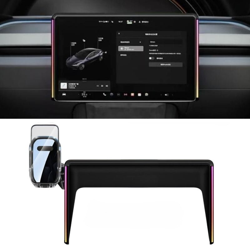 Model 3/Y Music-Synced RGB Ambient Lighting With Wireless Charging Phone Mount Model 3 Highland & New Model Y Style 1【Wireless Charging*1】
