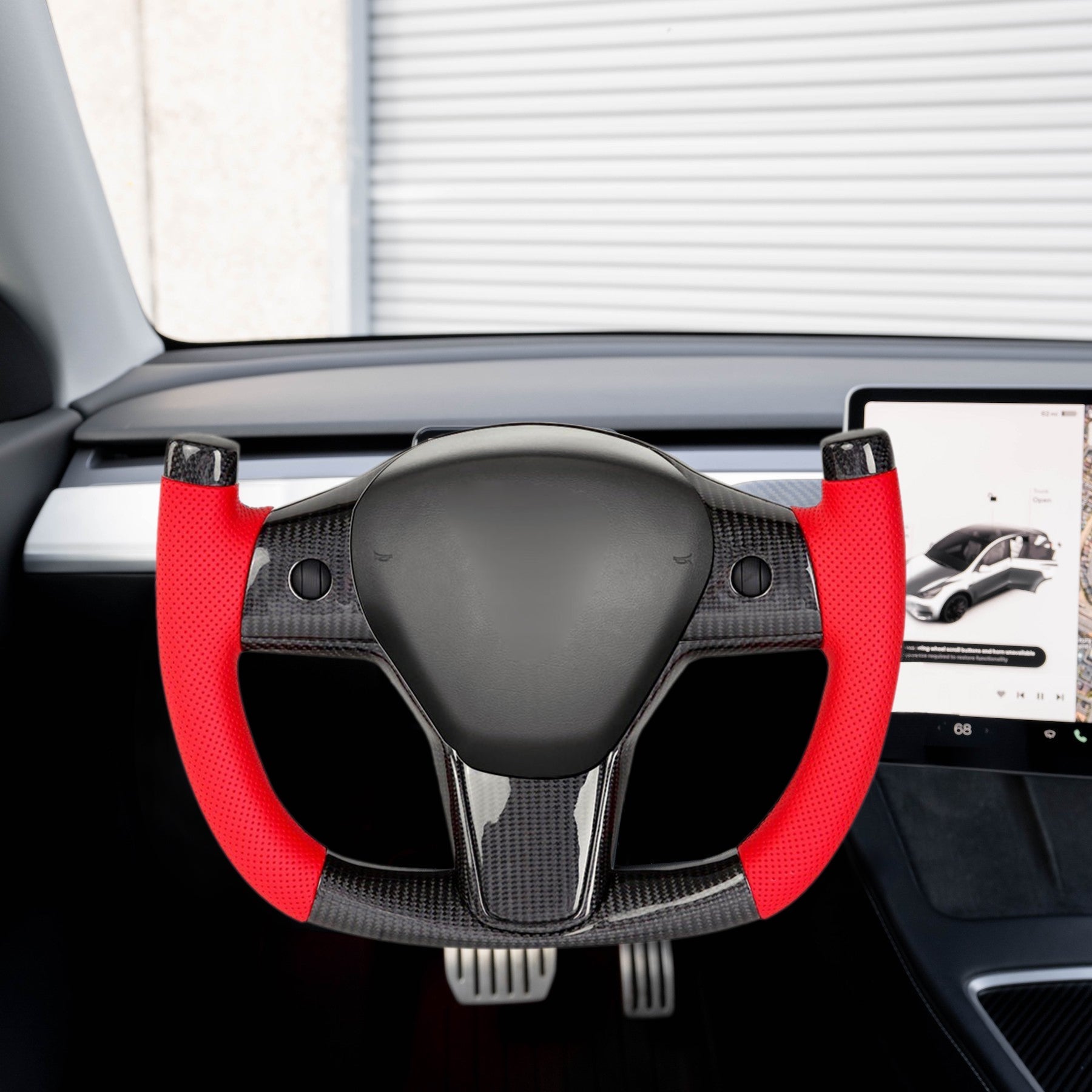 Modify Carbon Fiber Yoke-Style Steering Wheel for Tesla Model 3 / Y - Teskay
