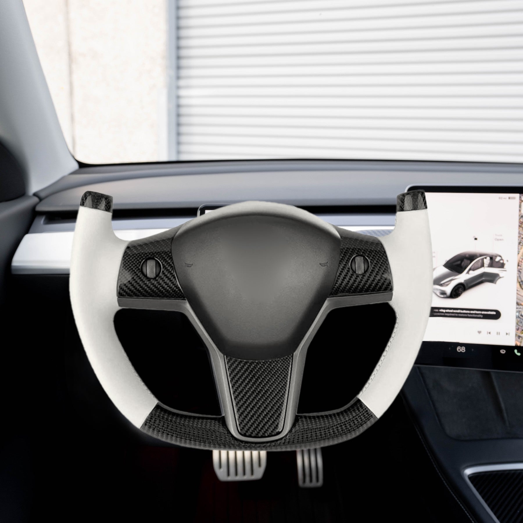 Modify Carbon Fiber Yoke-Style Steering Wheel for Tesla Model 3 / Y - Teskay