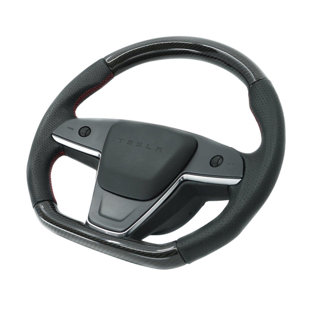 Plaid Round Steering Wheel Replacement for Tesla Model S / X 2021-2025 - Teskay