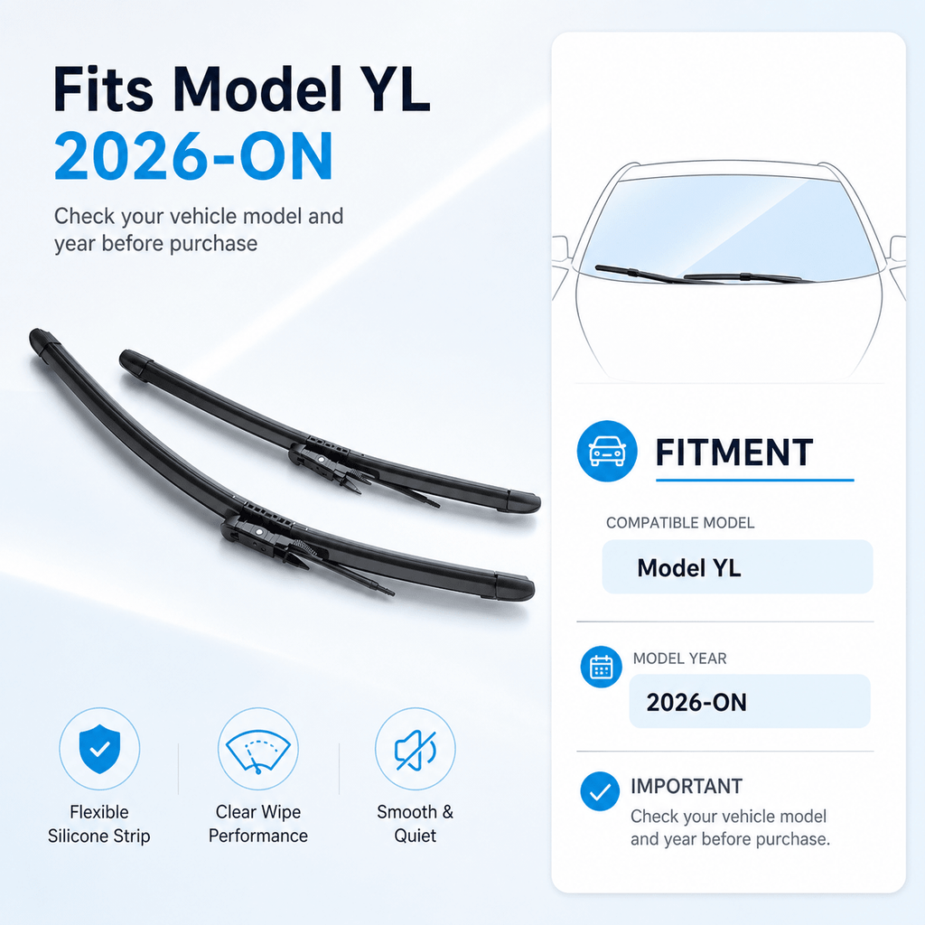 Premium Rubber Windshield Wiper Blades for Model YL 2026+