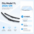 Premium Rubber Windshield Wiper Blades for Model YL 2026+