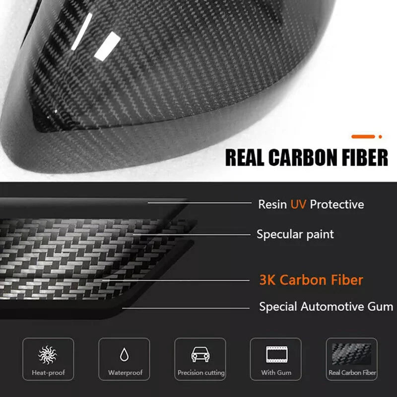 Real Carbon Fiber Mirror Covers Replacement for Tesla Model S / X - Teskay