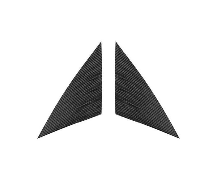 Real Dry Carbon Fiber A-Pillar Accent Overlays for Tesla Model 3 / Y - Tesla