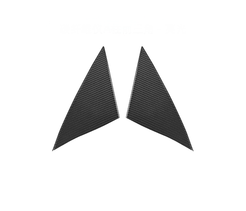 Real Dry Carbon Fiber A-Pillar Accent Overlays for Tesla Model 3 / Y - Tesla