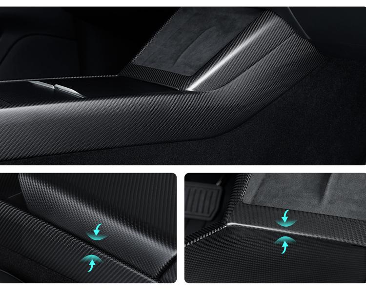 Dry Carbon Fiber Center Console Combo Trim for Model 3 Highland & Model Y Juniper - Teskay