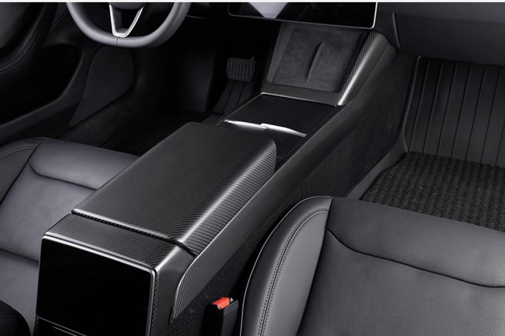 Dry Carbon Fiber Center Console Combo Trim for Model 3 Highland & Model Y Juniper - Teskay