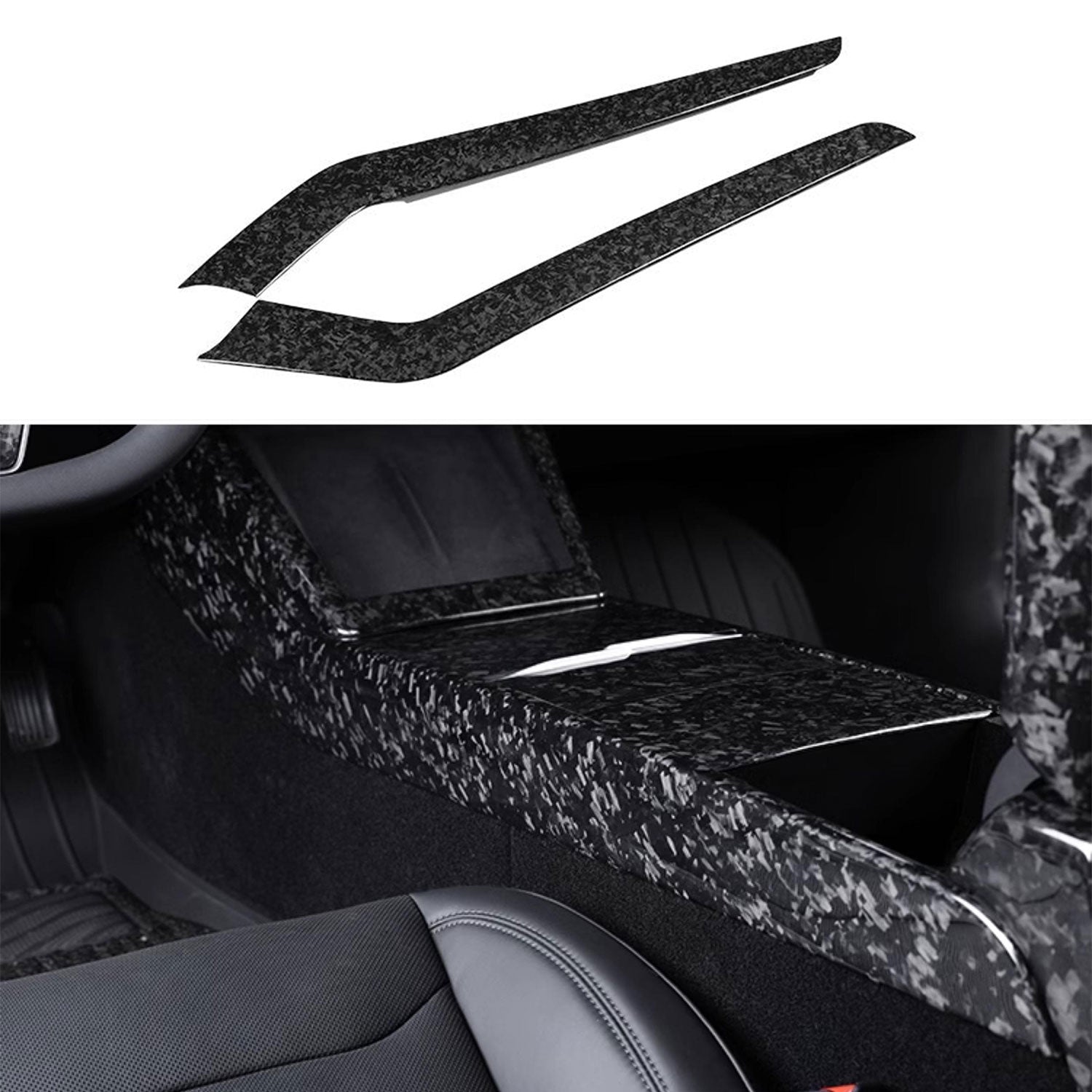 Model 3 Highland & Model Y Juniper Carbon Fiber Center Console Side Panels (2pcs)