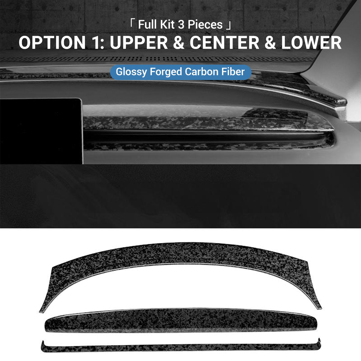 Real Dry Carbon Fiber Dashboard Cover for Model 3 Highland / Model Y Juniper - Teskay