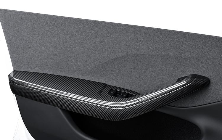 Real Dry Carbon Fiber Door Armrest Cover Overlays for Tesla Model 3 Highland - Teskay