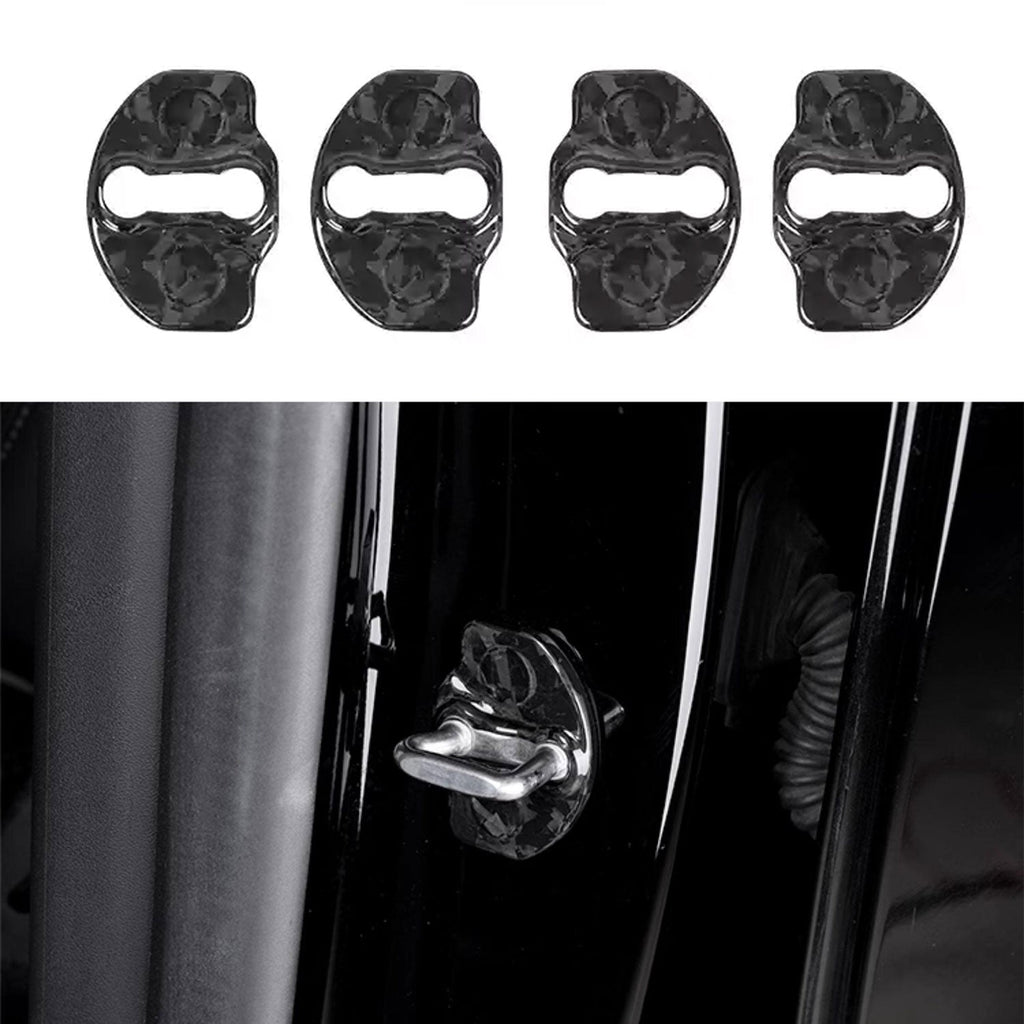 Real Dry Carbon Fiber Door Lock Cover for Tesla Model 3 & Model Y - Teskay