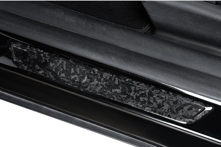 Real Dry Carbon Fiber Door Sill Strip Overlay for Tesla Model 3/Y - Teskay