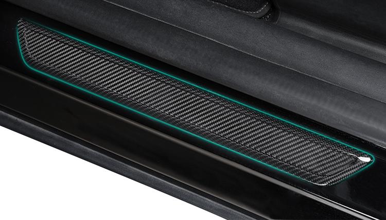 Real Dry Carbon Fiber Door Sill Strip Overlay for Tesla Model 3/Y - Teskay